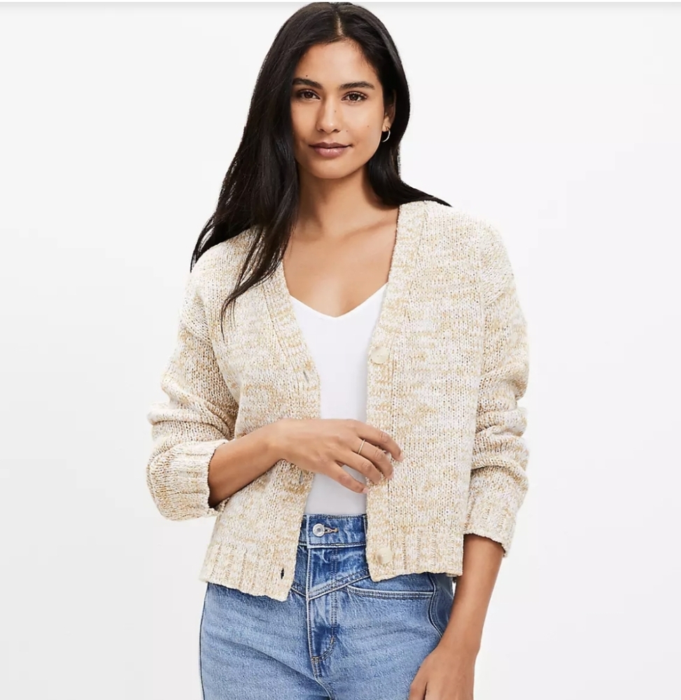 Women's Cream Sweater Cardigan